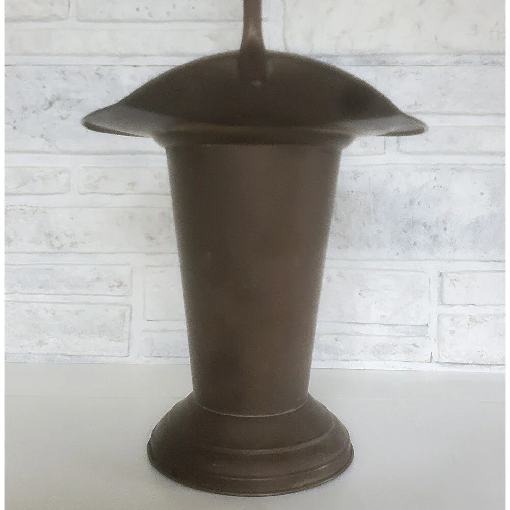 Tall Heritage Brass Basket Planter Long Handle Classic French Chateau VTG Patina